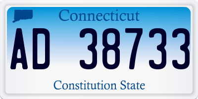 CT license plate AD38733