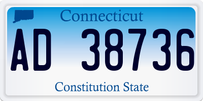 CT license plate AD38736