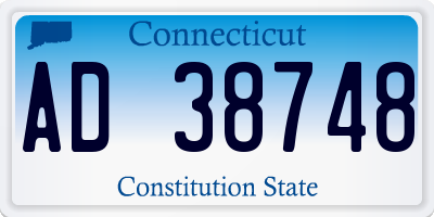 CT license plate AD38748