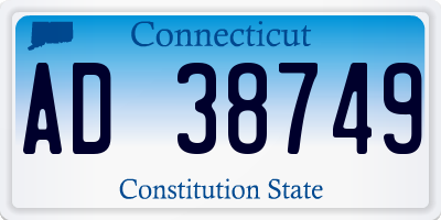 CT license plate AD38749