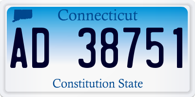 CT license plate AD38751