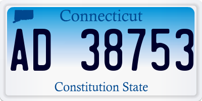 CT license plate AD38753