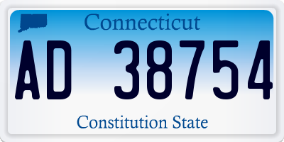 CT license plate AD38754
