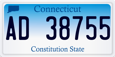 CT license plate AD38755