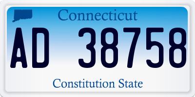 CT license plate AD38758