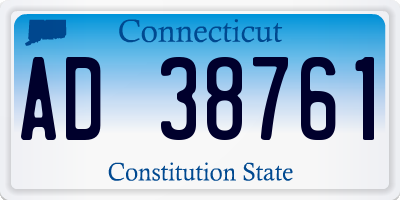 CT license plate AD38761