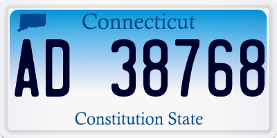 CT license plate AD38768
