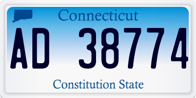 CT license plate AD38774
