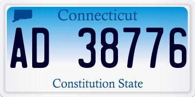 CT license plate AD38776
