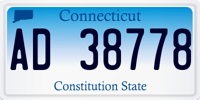 CT license plate AD38778