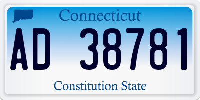 CT license plate AD38781