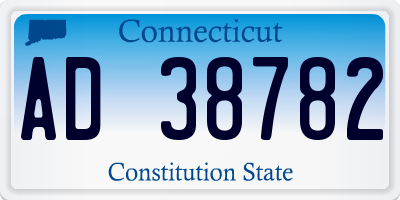 CT license plate AD38782