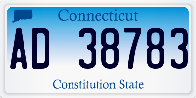CT license plate AD38783