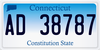 CT license plate AD38787