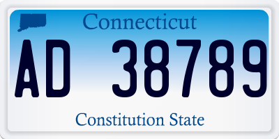 CT license plate AD38789
