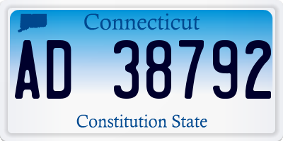 CT license plate AD38792