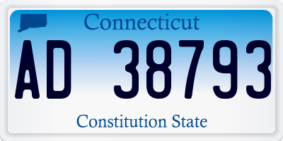 CT license plate AD38793