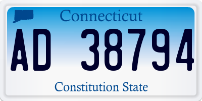 CT license plate AD38794