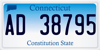CT license plate AD38795