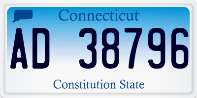 CT license plate AD38796