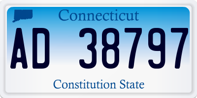 CT license plate AD38797