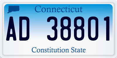 CT license plate AD38801