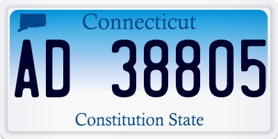 CT license plate AD38805