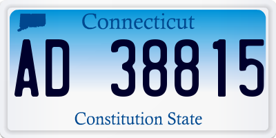 CT license plate AD38815