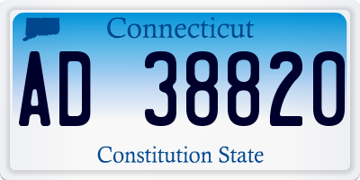 CT license plate AD38820
