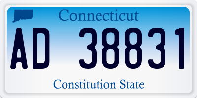 CT license plate AD38831