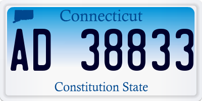 CT license plate AD38833