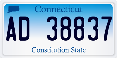 CT license plate AD38837
