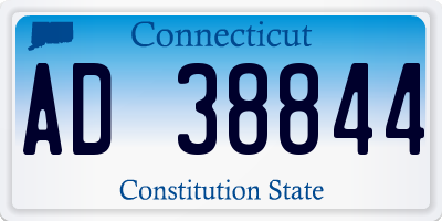 CT license plate AD38844