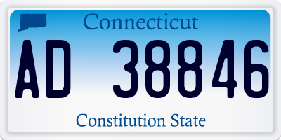 CT license plate AD38846