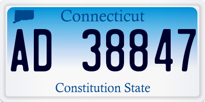 CT license plate AD38847