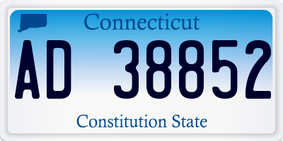 CT license plate AD38852