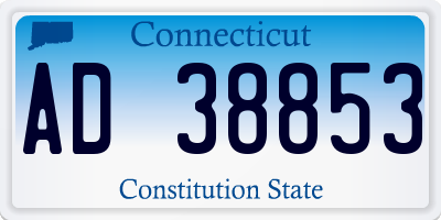 CT license plate AD38853