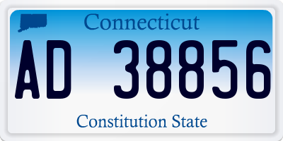 CT license plate AD38856