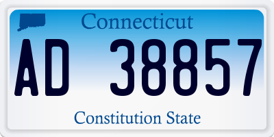 CT license plate AD38857