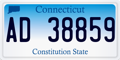 CT license plate AD38859