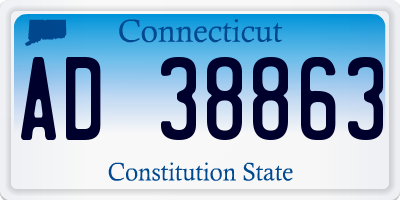 CT license plate AD38863