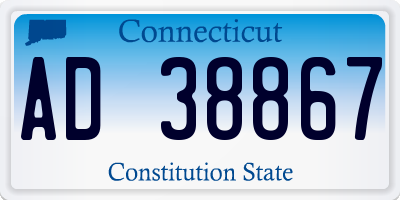CT license plate AD38867