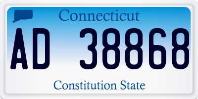 CT license plate AD38868