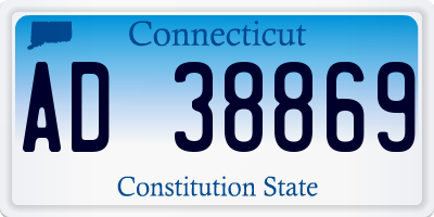 CT license plate AD38869