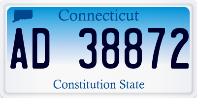 CT license plate AD38872