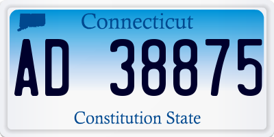 CT license plate AD38875