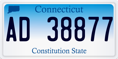 CT license plate AD38877