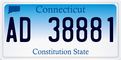 CT license plate AD38881