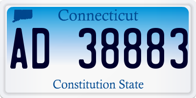 CT license plate AD38883