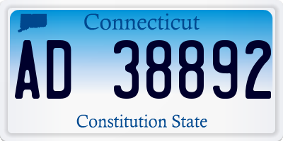 CT license plate AD38892